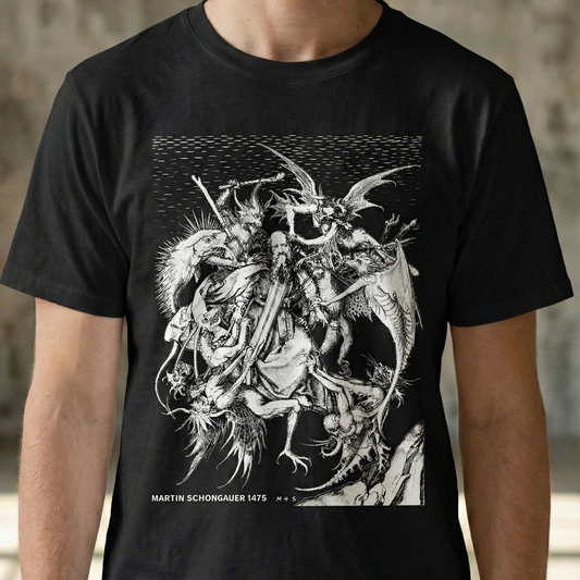 Tribulation of Saint Anthony: Historic Art T-Shirt - Weirdcore from the Renaissance