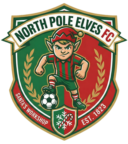 Elves FC, A Christmas themed T-Shirt for Young Soccer Stars