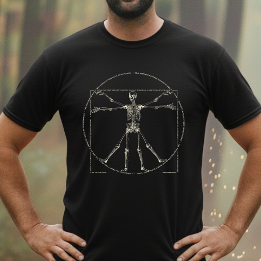 Vitruvian Man of Bones - Historical Art Tee